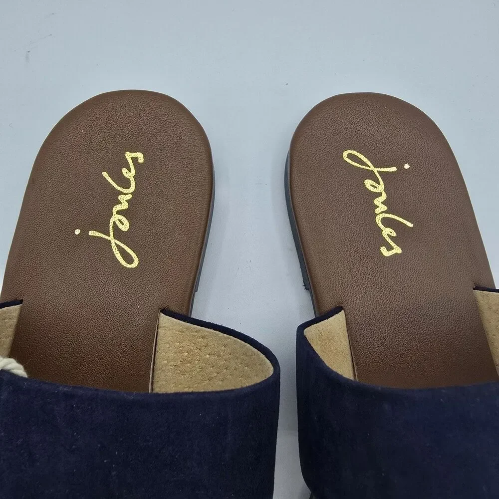 Joules Fenthorpe Women's size 6 Flower Suede Flat Sandals Shoe